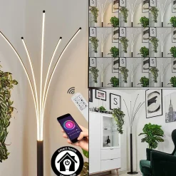 Lampadaire Bakersfield Led Noir, Blanc, 1 Lumiere