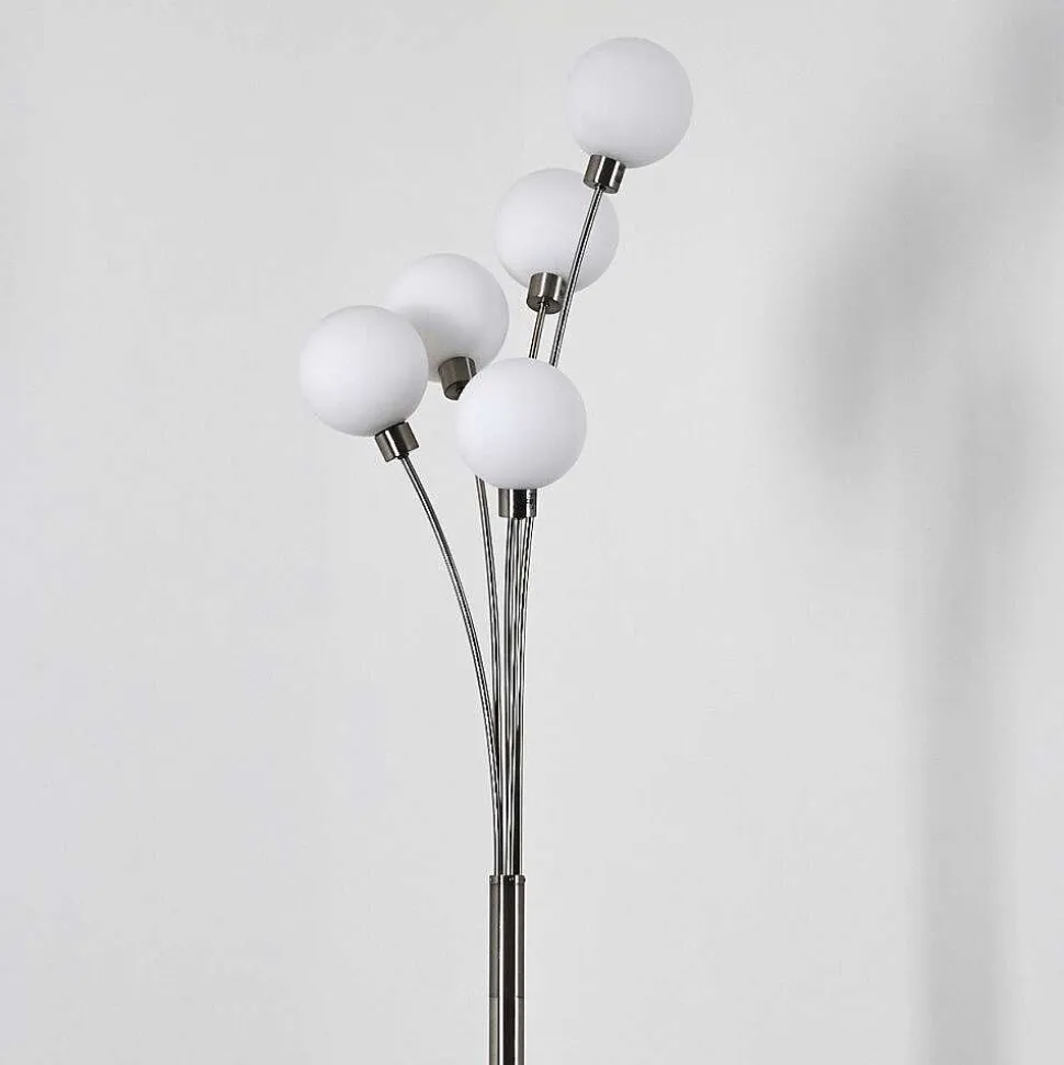 Lampadaire Bernado Nickel Mat, 5 Lumieres
