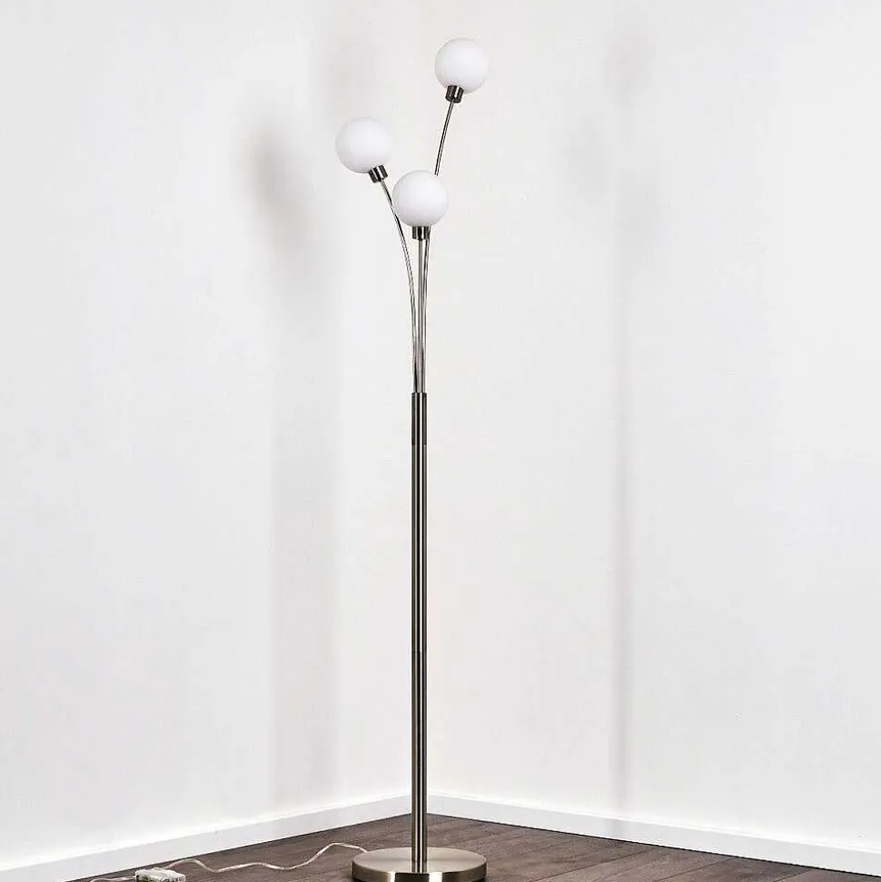Lampadaire Bernado Nickel Mat, 3 Lumieres