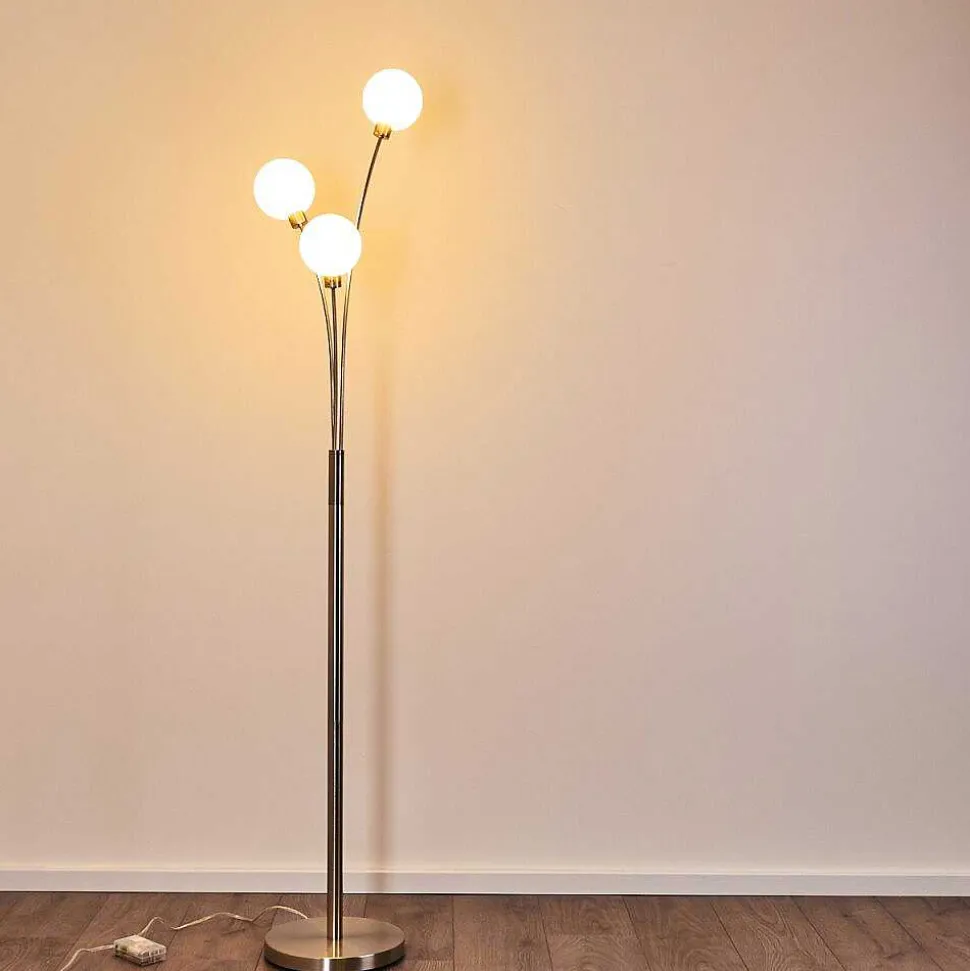 Lampadaire Bernado Nickel Mat, 3 Lumieres