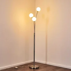 Lampadaire Bernado Nickel Mat, 3 Lumieres