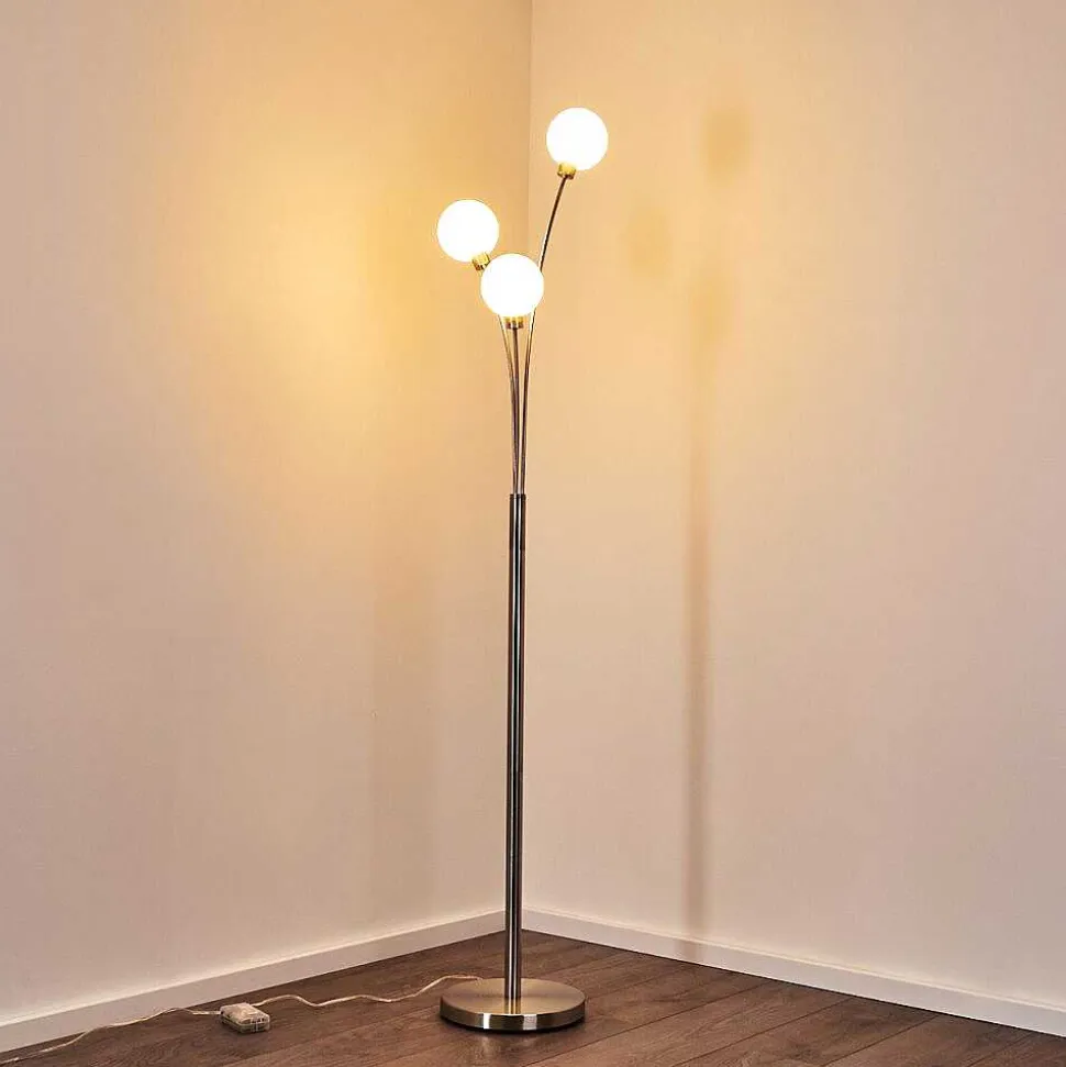 Lampadaire Bernado Nickel Mat, 3 Lumieres