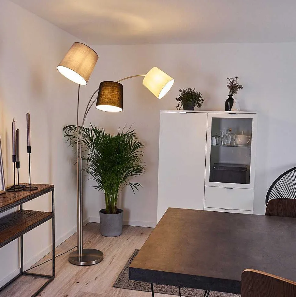 Lampadaire Bernardino Nickel Mat, 3 Lumieres