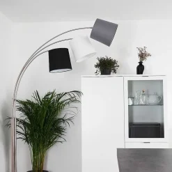 Lampadaire Bernardino Nickel Mat, 3 Lumieres