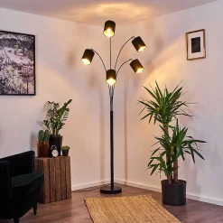 Lampadaire Bhutan Noir, 5 Lumieres