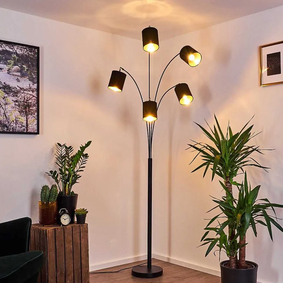 Lampadaire Bhutan Noir, 5 Lumieres
