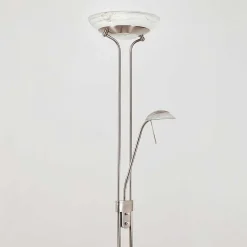 Lampadaire Biot Led Nickel Mat, 2 Lumieres