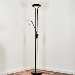 Lampadaire Biot Led Noir, 2 Lumieres