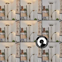 Lampadaire Biot Led Vieux Laiton, 2 Lumieres