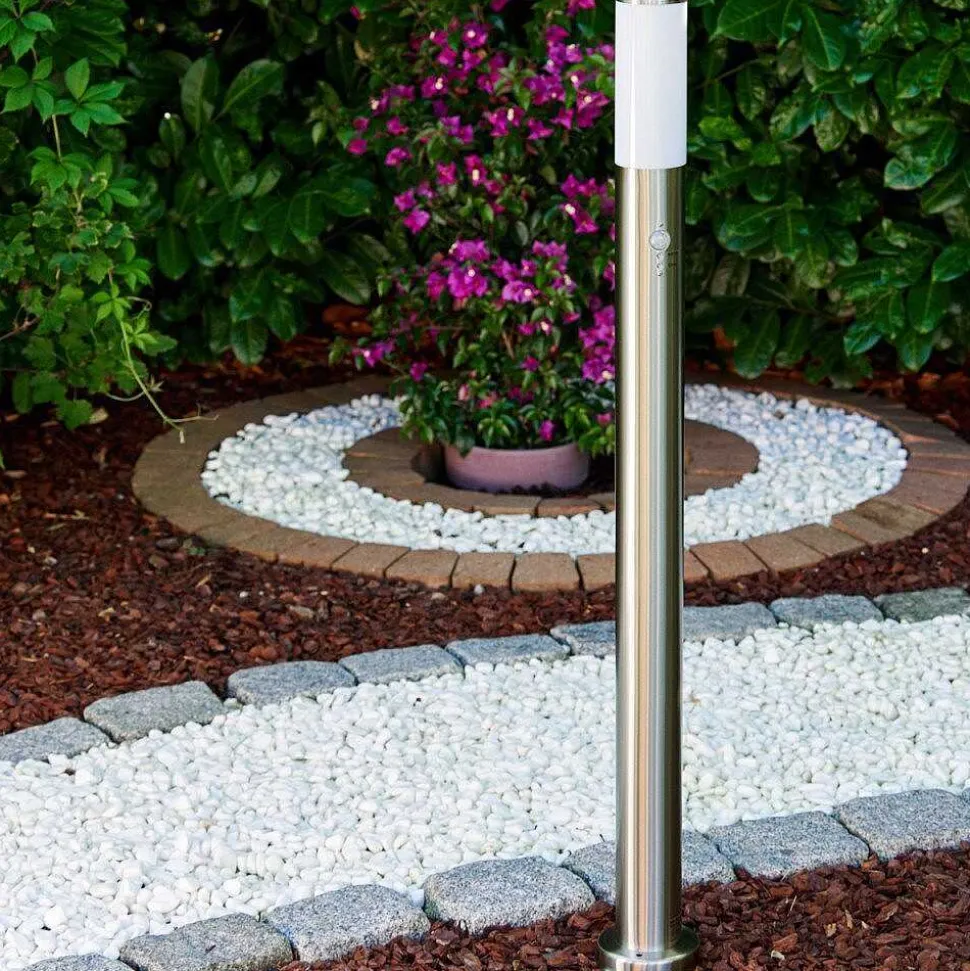 Lampadaire Caserta Acier Inoxydable, 1 Lumiere, Detecteur De Mouvement