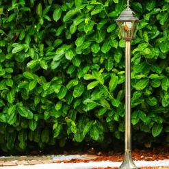 Lampadaire D'Exterieur Antibes Brun Dore, 1 Lumiere