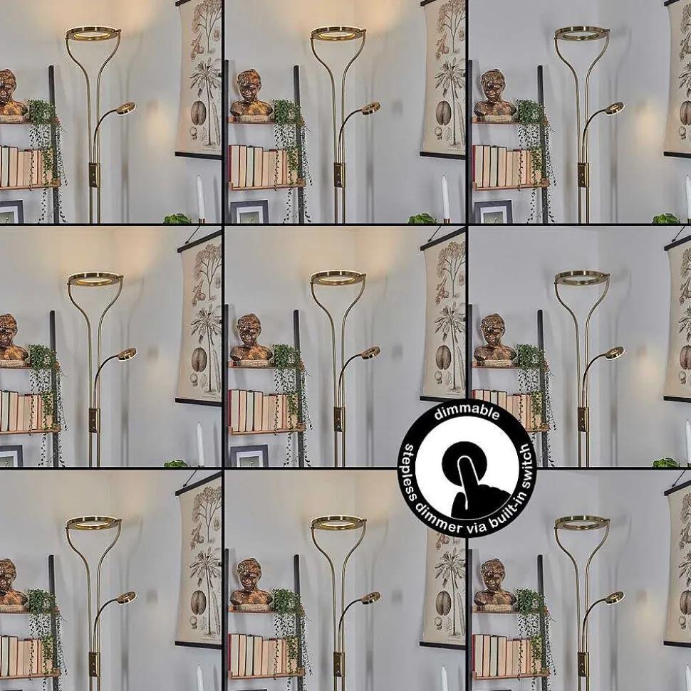 Lampadaire Donna Led Laiton, 2 Lumieres
