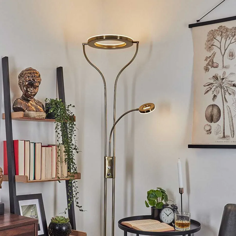 Lampadaire Donna Led Laiton, 2 Lumieres