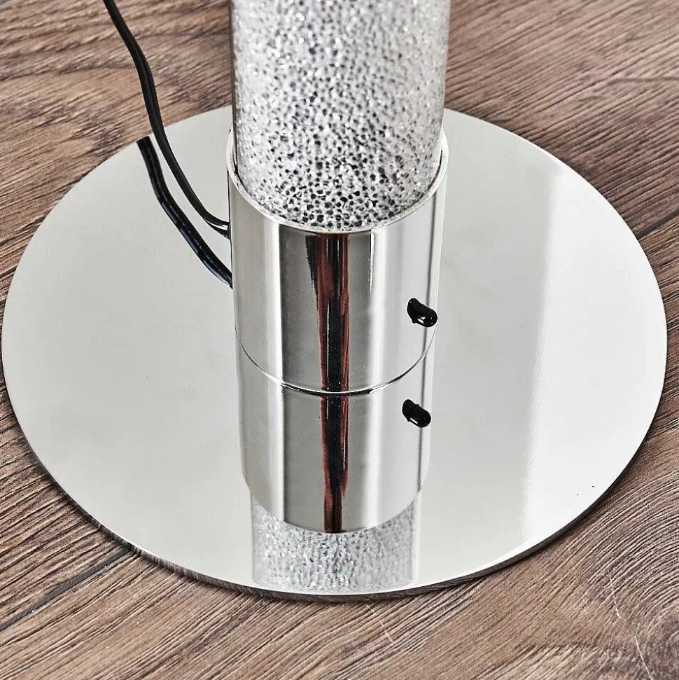 Lampadaire Flaut Led Chrome, 1 Lumiere, Telecommandes, Changeur De Couleurs