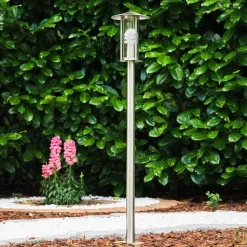 Lampadaire Fukuoka Acier Inoxydable, Transparent, 1 Lumiere