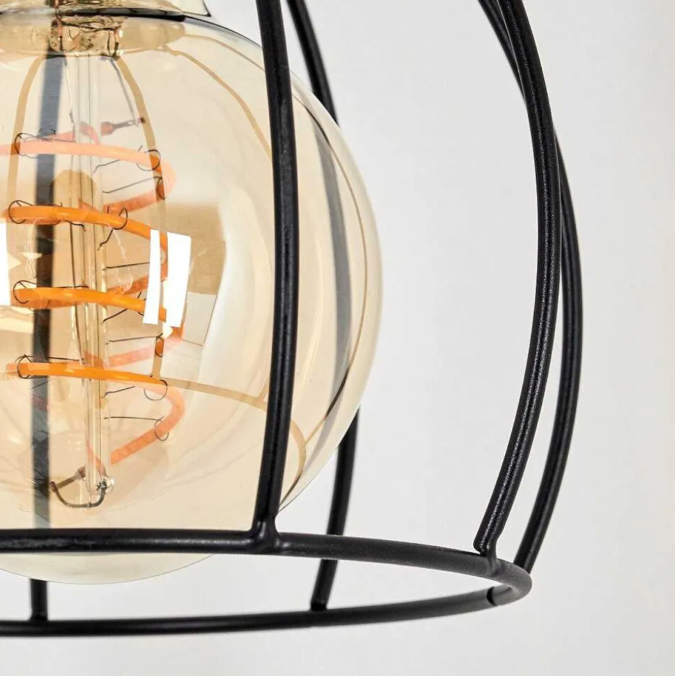 Lampadaire Gondo Bois Clair, Noir, 2 Lumieres