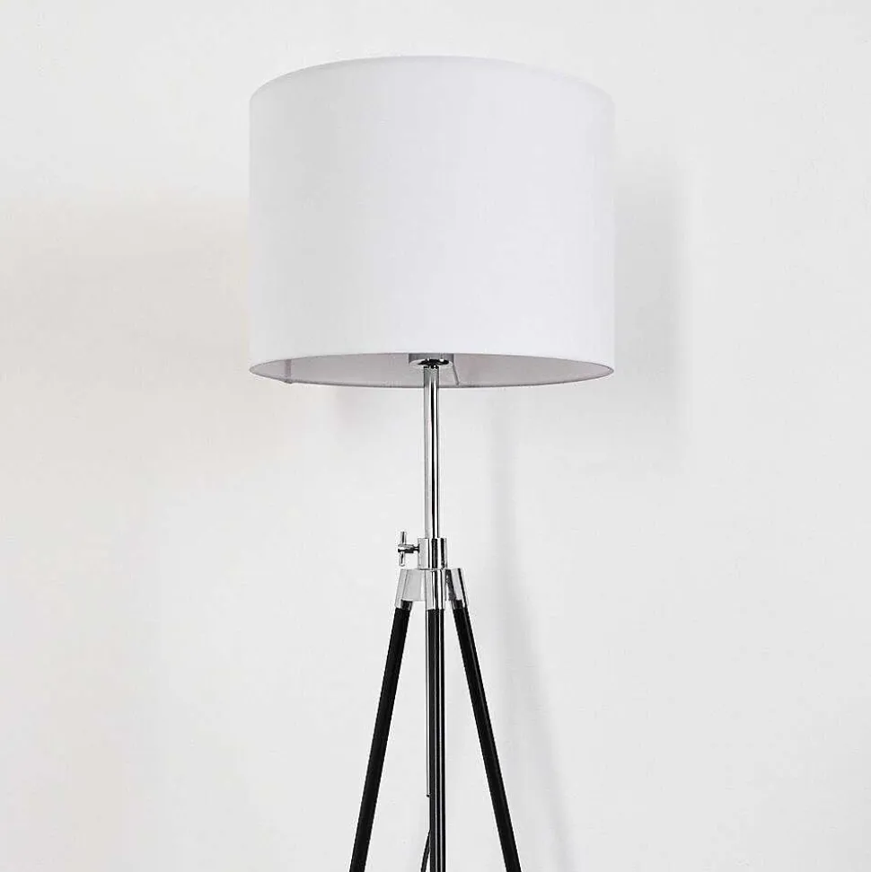 Lampadaire Honoa Chrome, Noir, 1 Lumiere