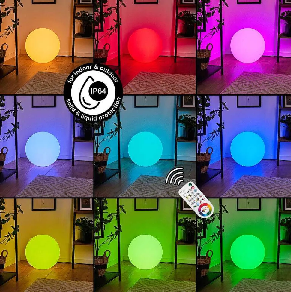 Lampadaire Loural Led Nickel Mat, 1 Lumiere, Telecommandes, Changeur De Couleurs