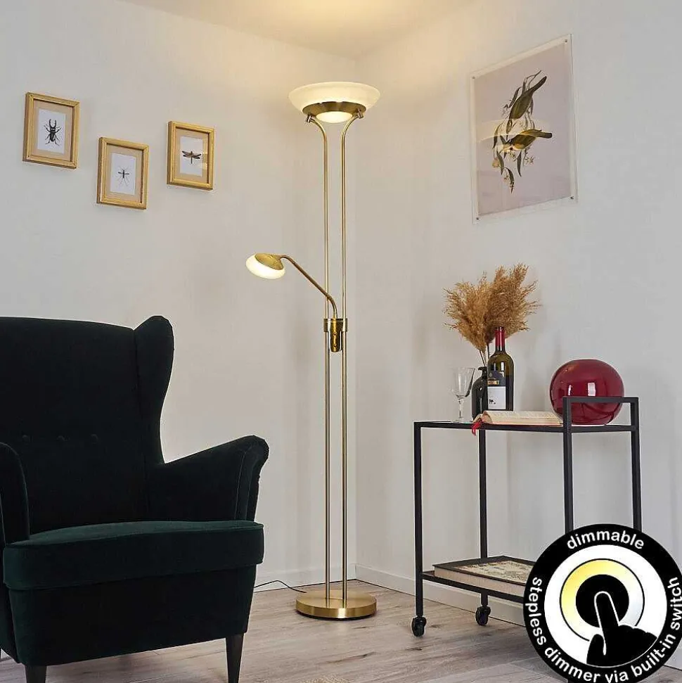 Lampadaire Mairoa Led Laiton, 2 Lumieres