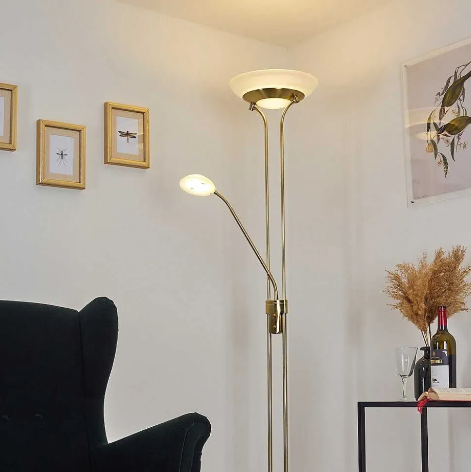 Lampadaire Mairoa Led Laiton, 2 Lumieres