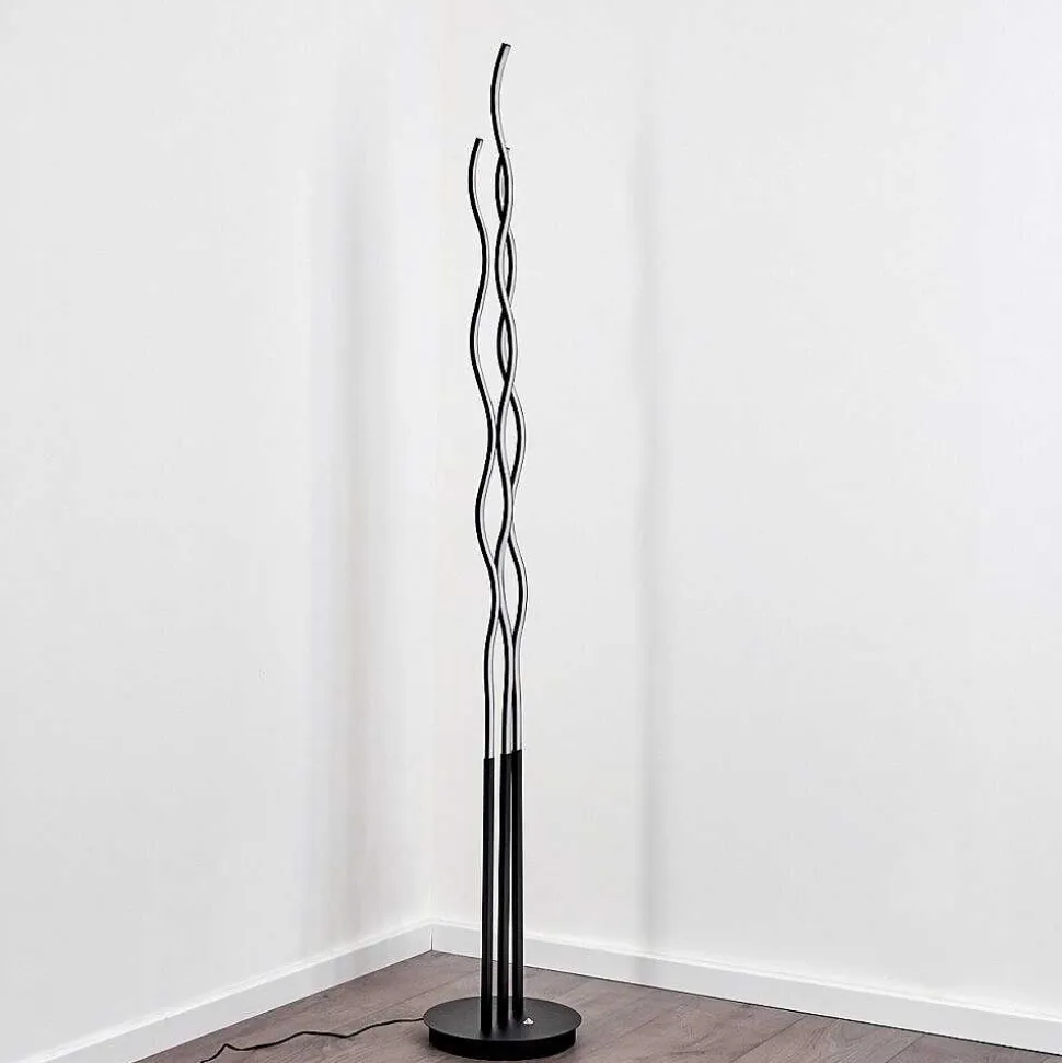 Lampadaire Mapleton Led Noir, 3 Lumieres, Telecommandes