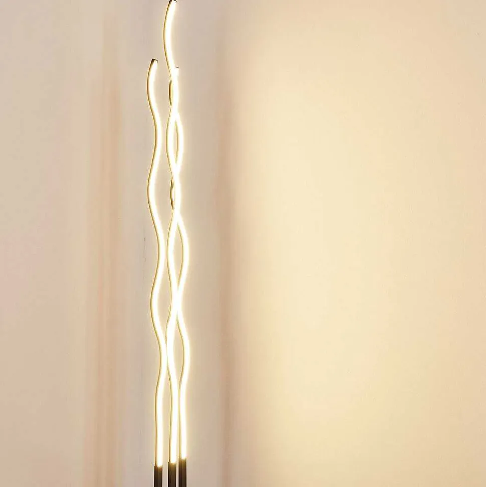 Lampadaire Mapleton Led Noir, 3 Lumieres, Telecommandes