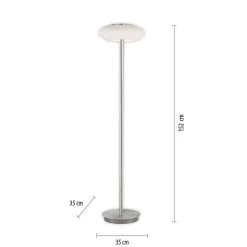 Lampadaire Paul Neuhaus Q-Etienne Led Acier Brosse, 1 Lumiere, Telecommandes