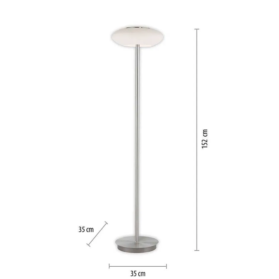 Lampadaire Paul Neuhaus Q-Etienne Led Acier Brosse, 1 Lumiere, Telecommandes