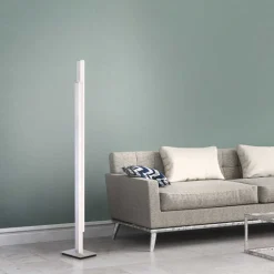 Lampadaire Paul Neuhaus Q-Tower Led Aluminium, 2 Lumieres, Telecommandes