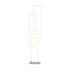 Lampadaire Paul Neuhaus Q-Inigo Led Acier Brosse, 3 Lumieres, Telecommandes