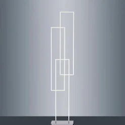 Lampadaire Paul Neuhaus Q-Inigo Led Acier Brosse, 3 Lumieres, Telecommandes