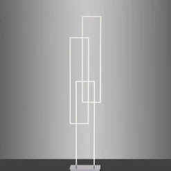 Lampadaire Paul Neuhaus Q-Inigo Led Acier Brosse, 3 Lumieres, Telecommandes