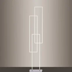 Lampadaire Paul Neuhaus Q-Inigo Led Acier Brosse, 3 Lumieres, Telecommandes
