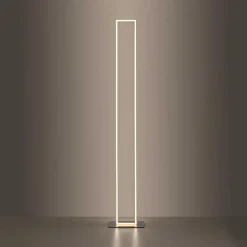 Lampadaire Paul-Neuhaus Q-Kaan Led Acier Brosse, 2 Lumieres, Telecommandes