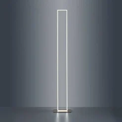 Lampadaire Paul-Neuhaus Q-Kaan Led Acier Brosse, 2 Lumieres, Telecommandes