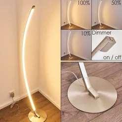 Lampadaire Playa Led Nickel Mat, 1 Lumiere