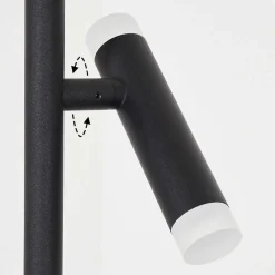 Lampadaire Pousseline Led Noir, 1 Lumiere