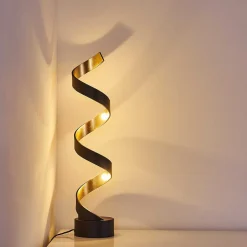 Lampadaire Rezat Led Noir Dore, 1 Lumiere