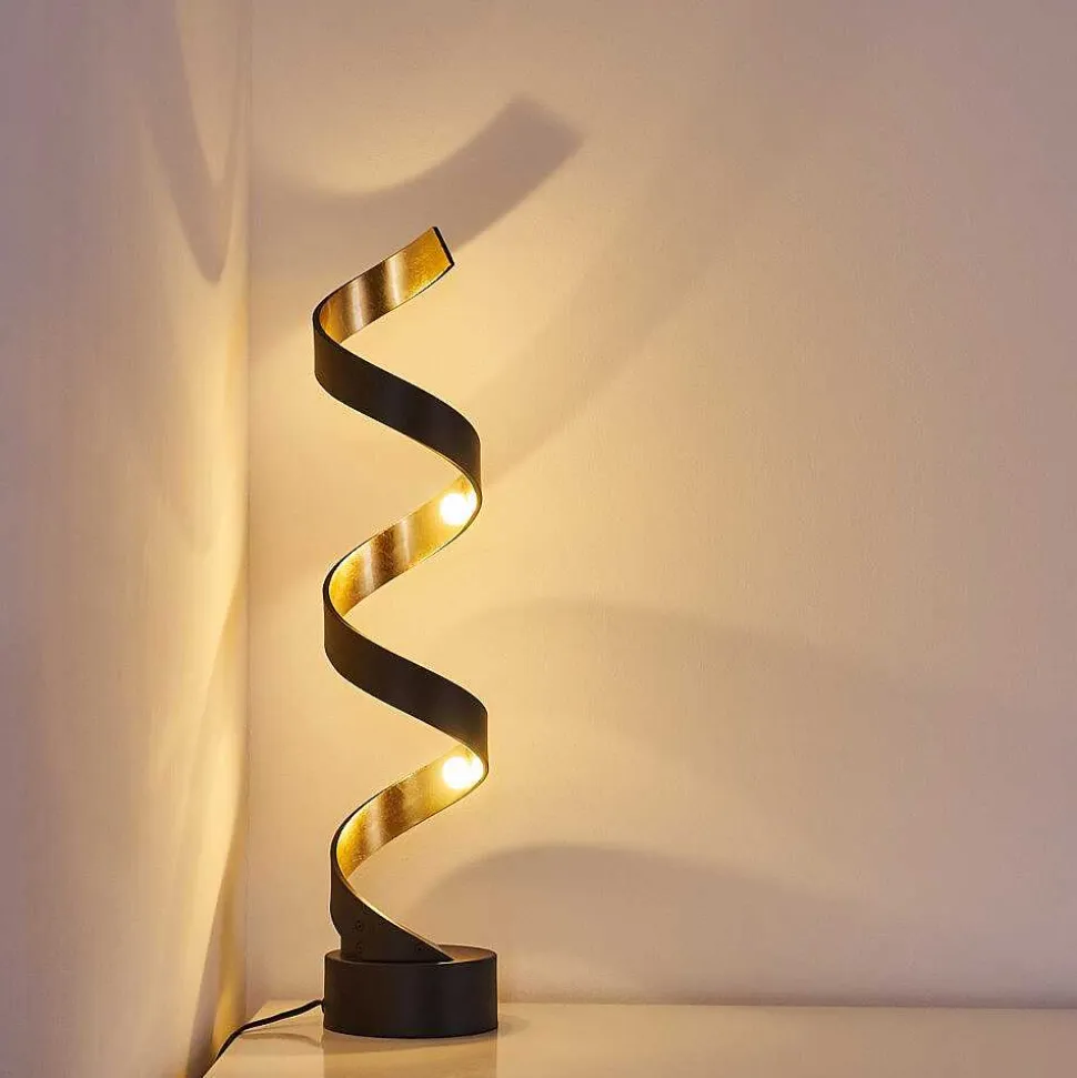Lampadaire Rezat Led Noir Dore, 1 Lumiere