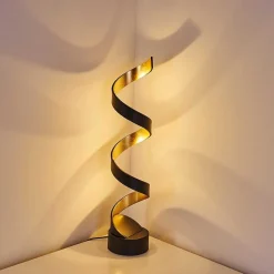 Lampadaire Rezat Led Noir Dore, 1 Lumiere