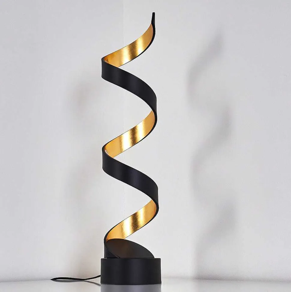Lampadaire Rezat Led Noir Dore, 1 Lumiere