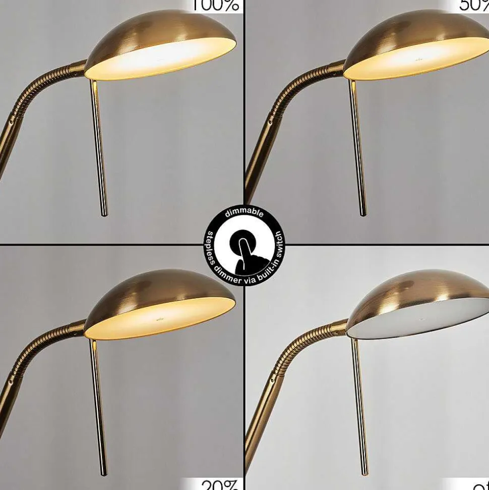 Lampadaire Rom Led Laiton, 2 Lumieres