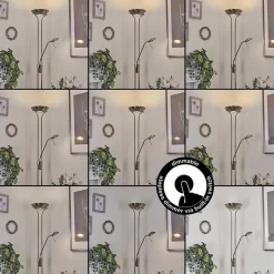 Lampadaire Rom Led Nickel Mat, 2 Lumieres