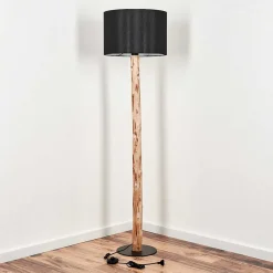 Lampadaire Saladillo Ecru, Noir, 1 Lumiere