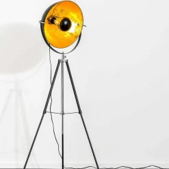 Lampadaire Saturn Chrome, Noir, 1 Lumiere