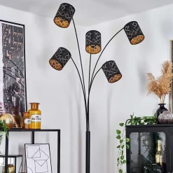 Lampadaire Tallaboa Noir, 5 Lumieres
