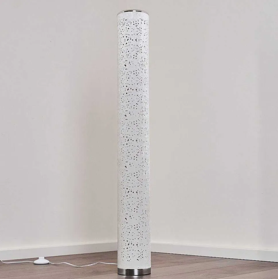 Lampadaire Tumba Led Blanc, 1 Lumiere, Telecommandes, Changeur De Couleurs