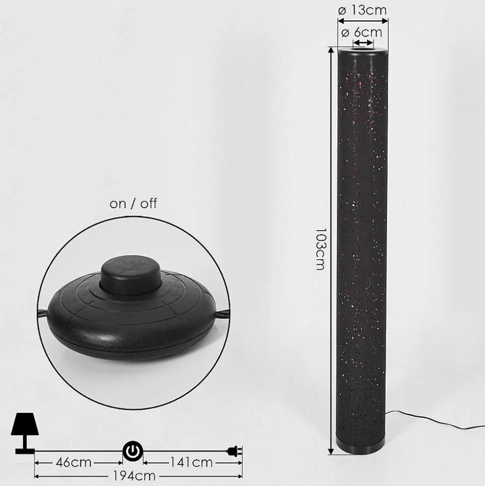 Lampadaire Tumba Led Noir, 1 Lumiere
