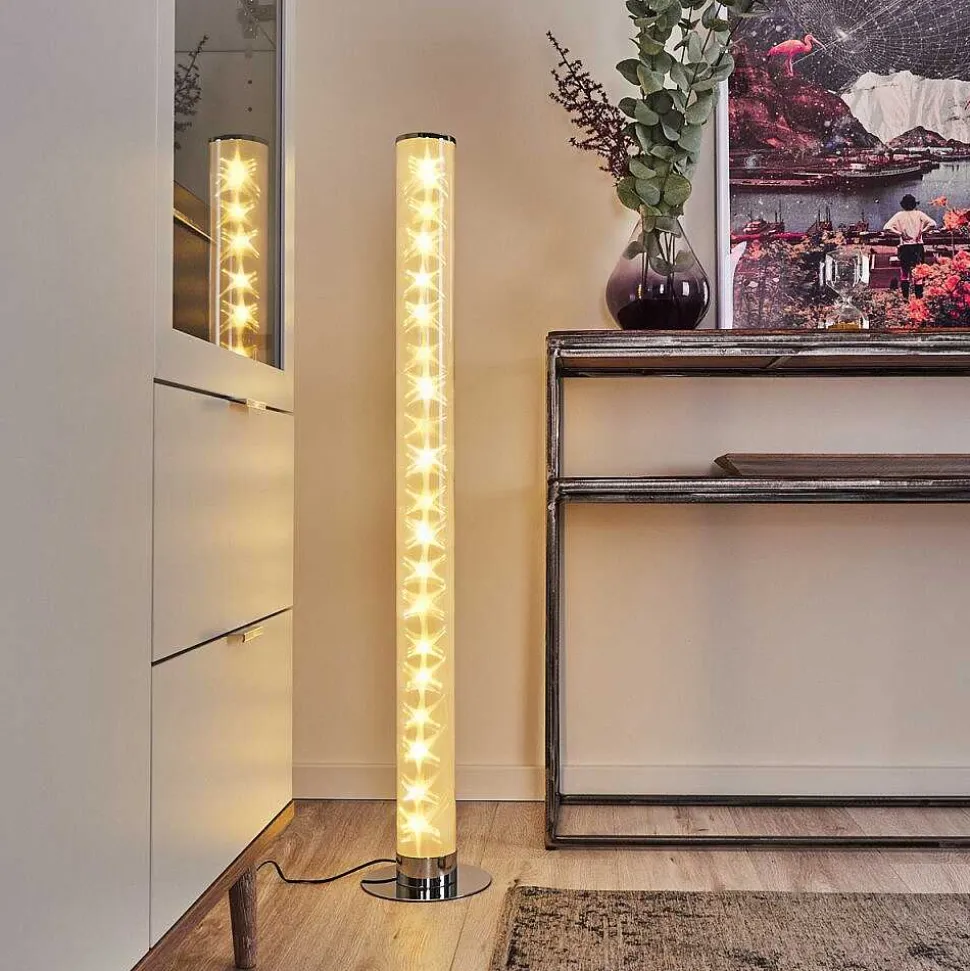 Lampadaire Tumurora Led Chrome, 1 Lumiere, Telecommandes