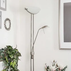 Lampadaire Urama Nickel Mat, 2 Lumieres